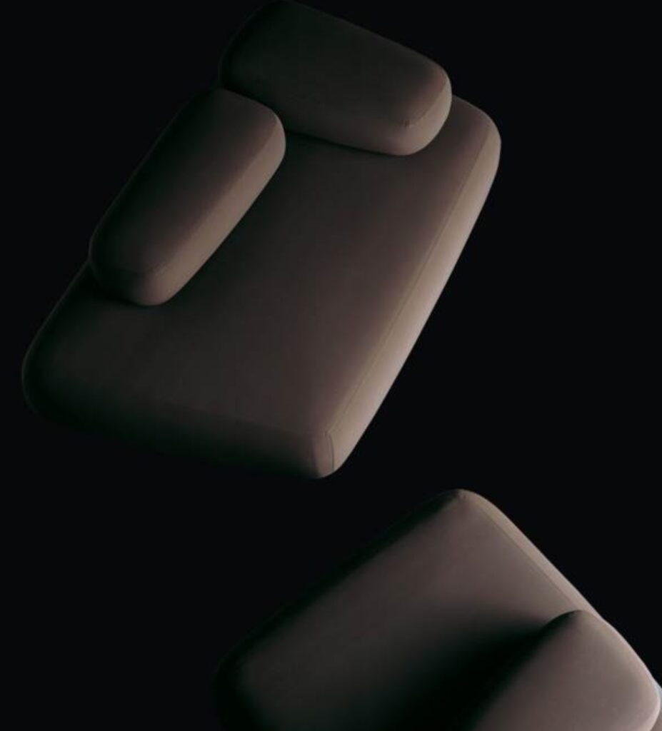 Sofas seen from above, brown/gray