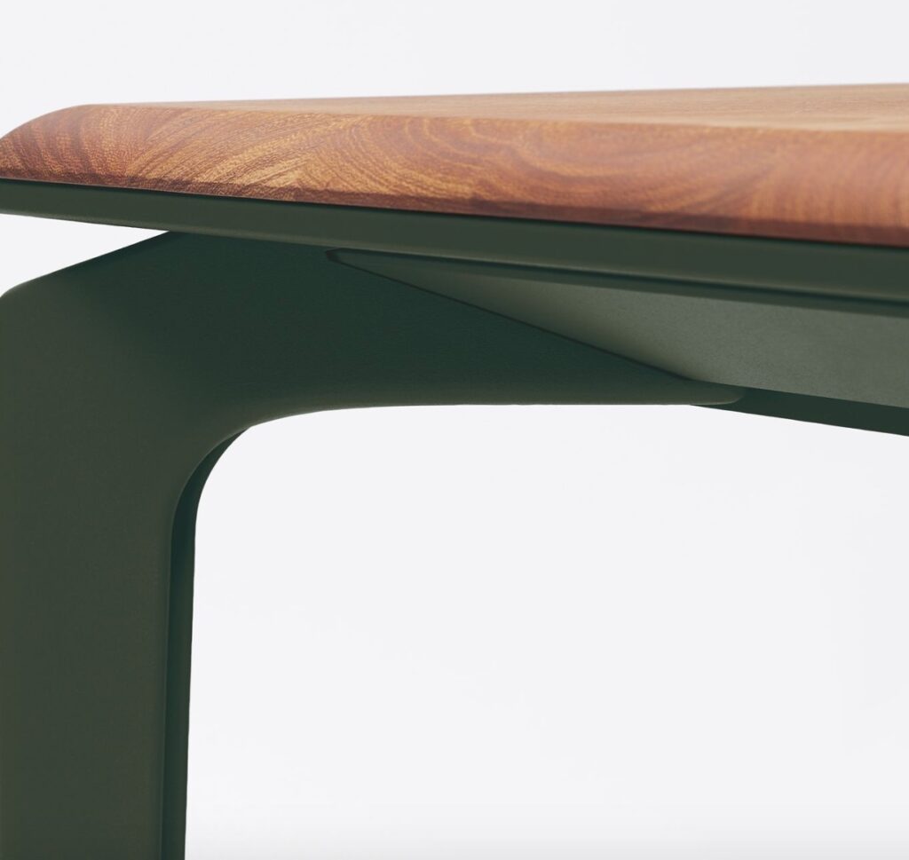 Detail table  leg in spruce green