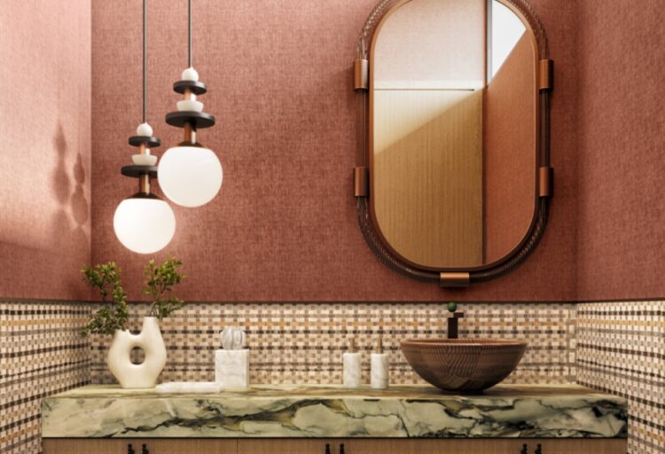 Aubrey Basin in Miami bathroom designed by DKOR Interiors