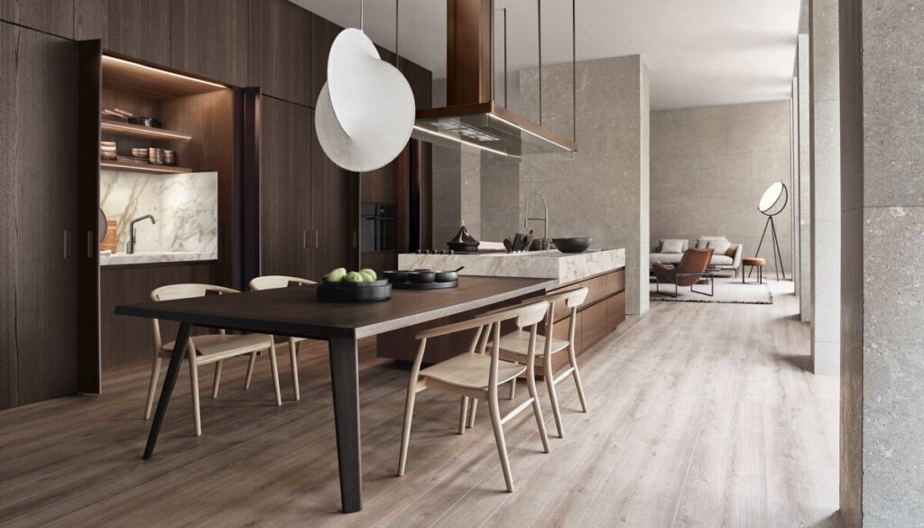Interior, convivium kitchen at 1428 Brickell