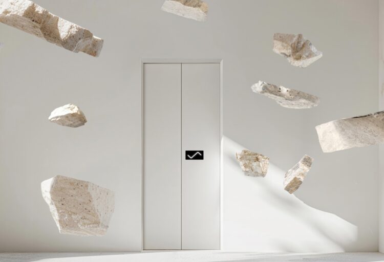 X8 rendering with airborne concrete chunks