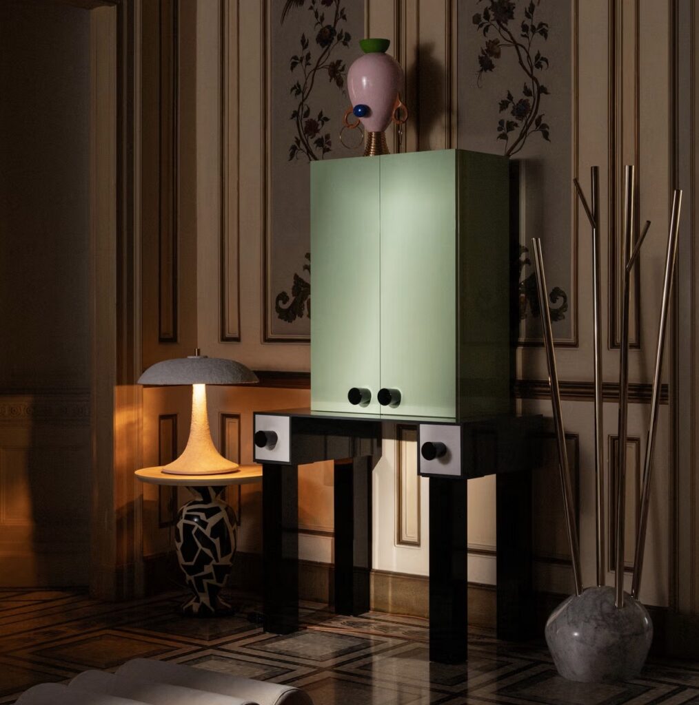 Altreforme bar cabinet in green