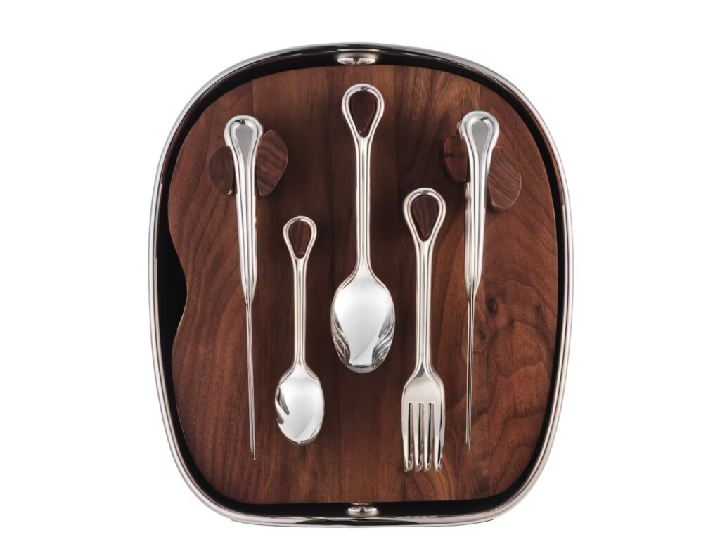 Open view of flatware seen from above