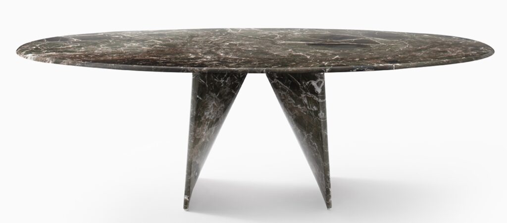 Lambda in brown marble