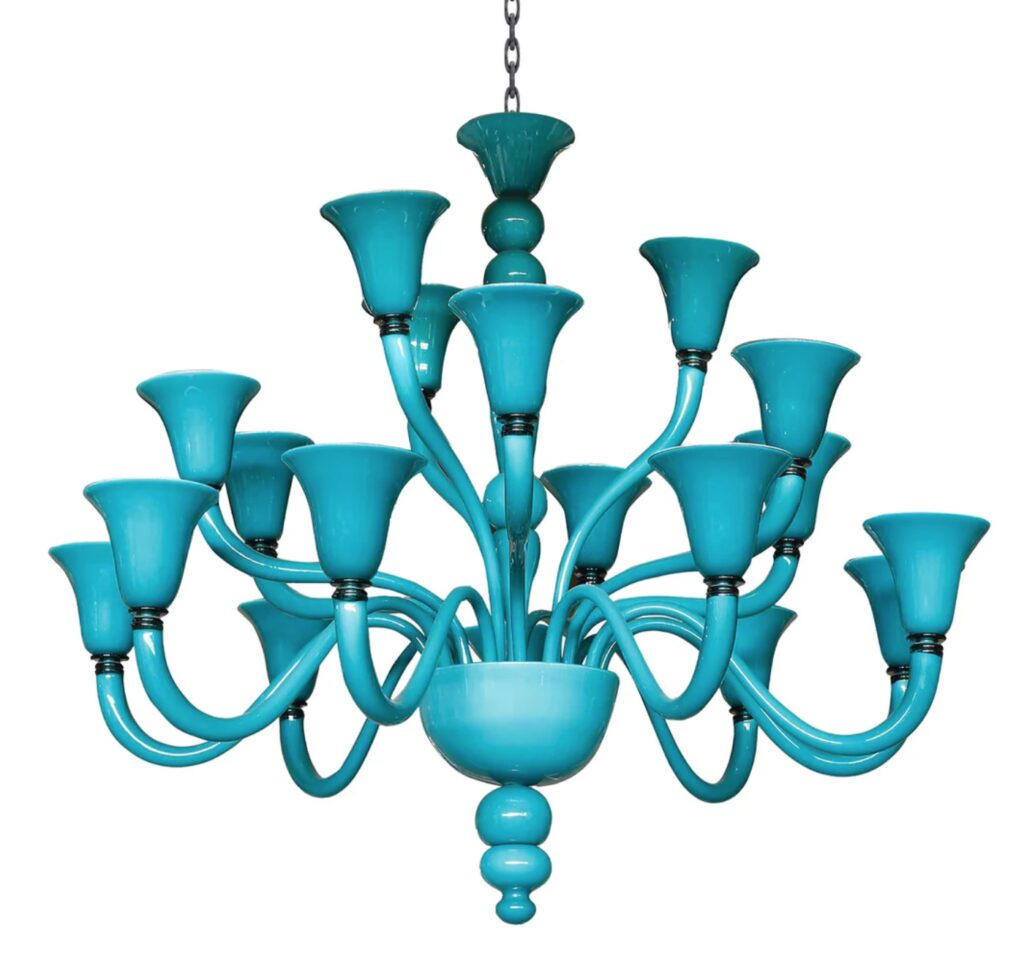 Teal Chandelier by Bottega Veneziana