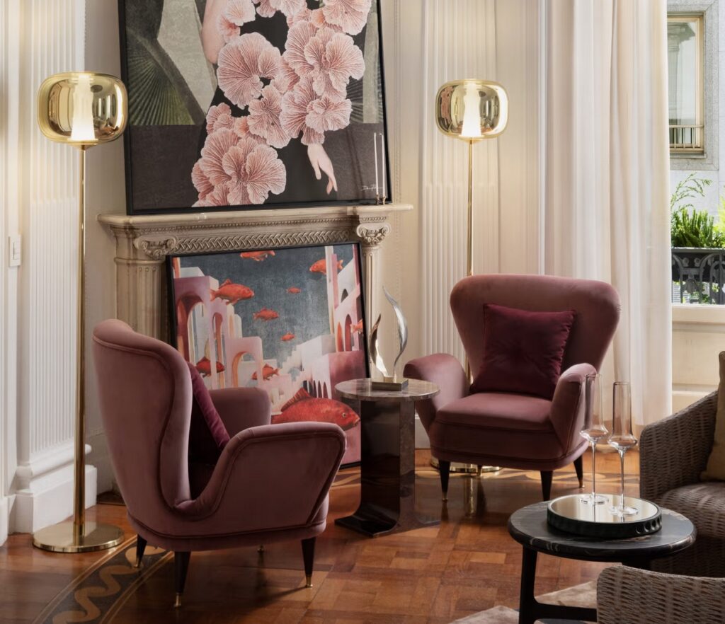 Piera pink armchairs at L'Appartamento