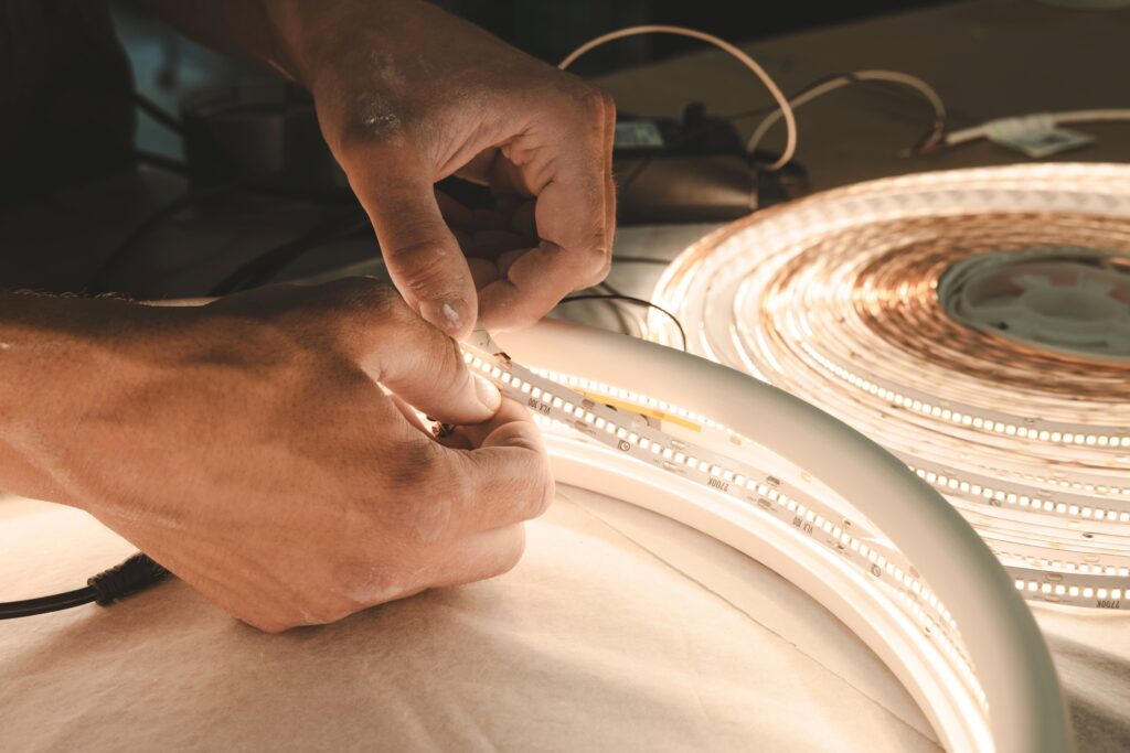 Inserting LED strips