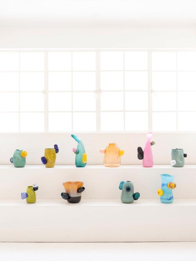 Jardines exhibit Murano glass vessels
