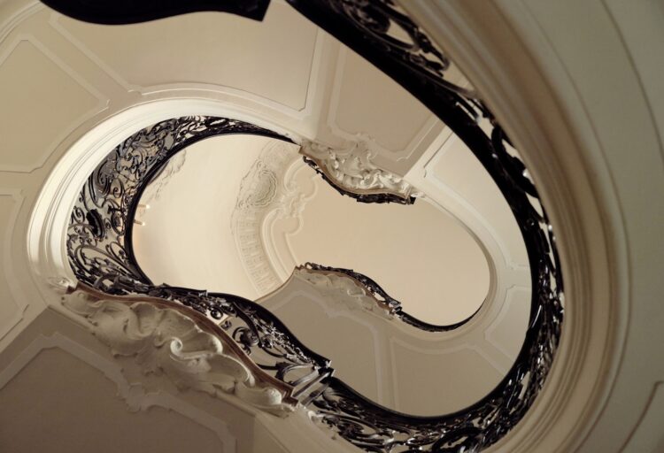 Winding staircase at Palazzo Donizetti