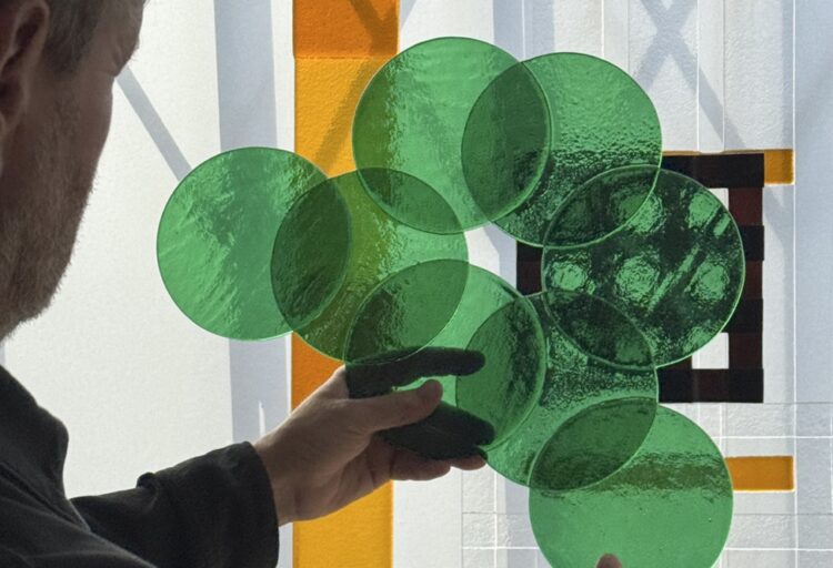 Ronan Bouroullec with glass discs