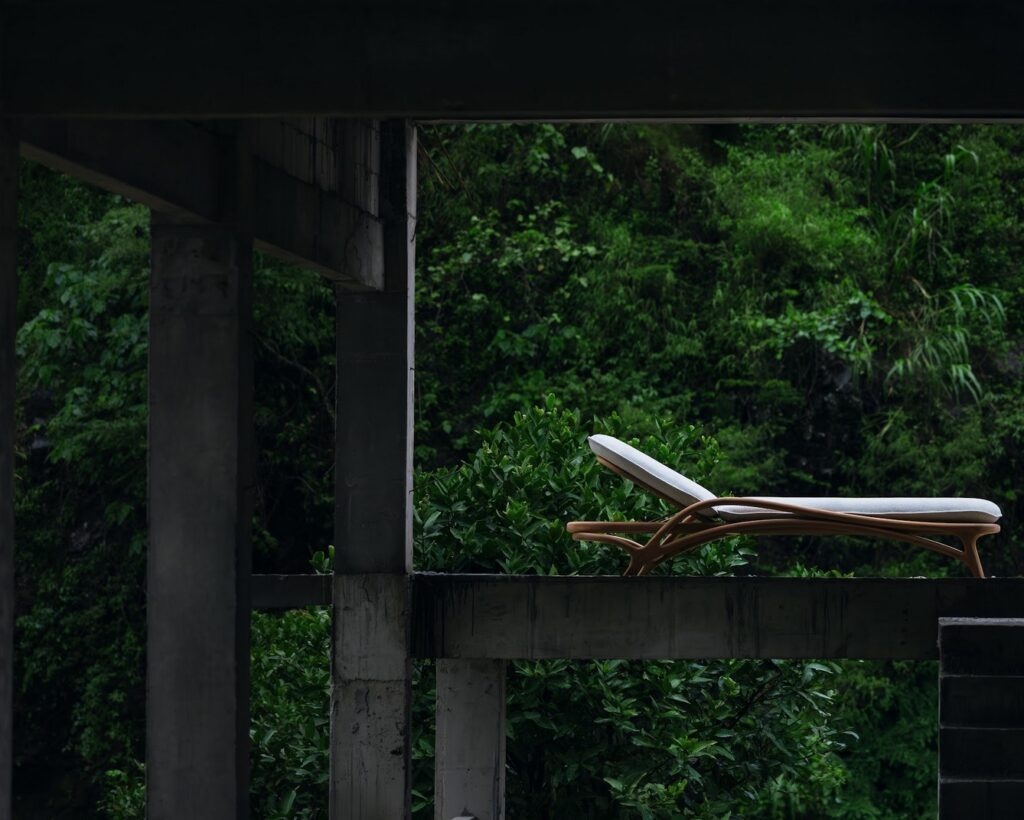 Zen Lounger on concrete structure in jungle