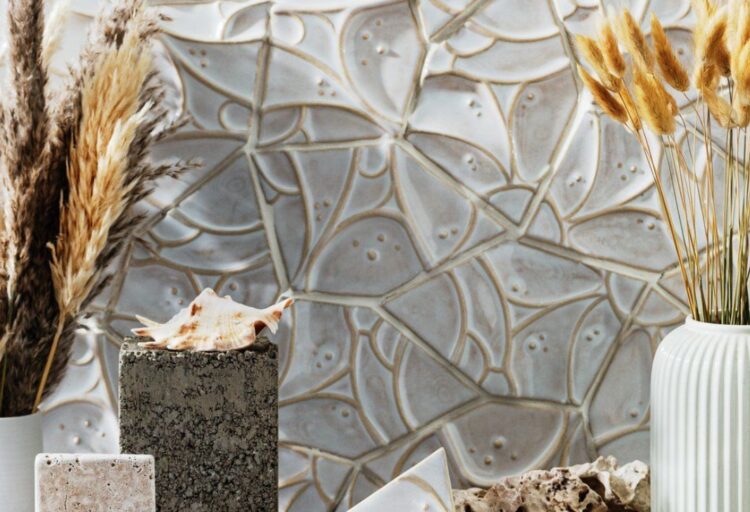 Star Tile feature wall in white