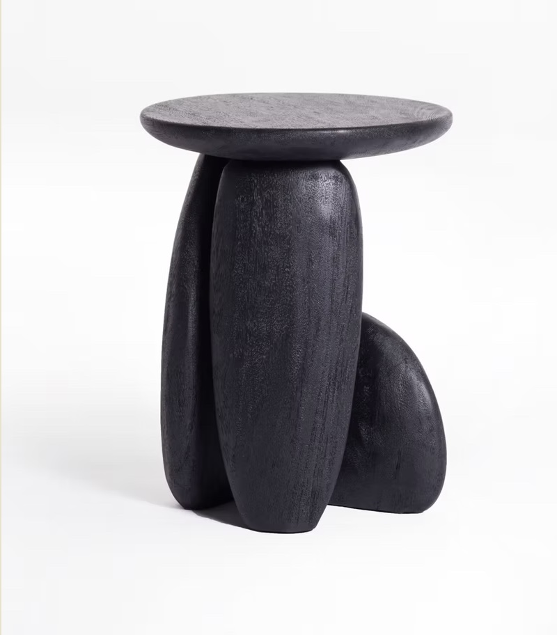 Pebble table dark and Mesa Console in oak