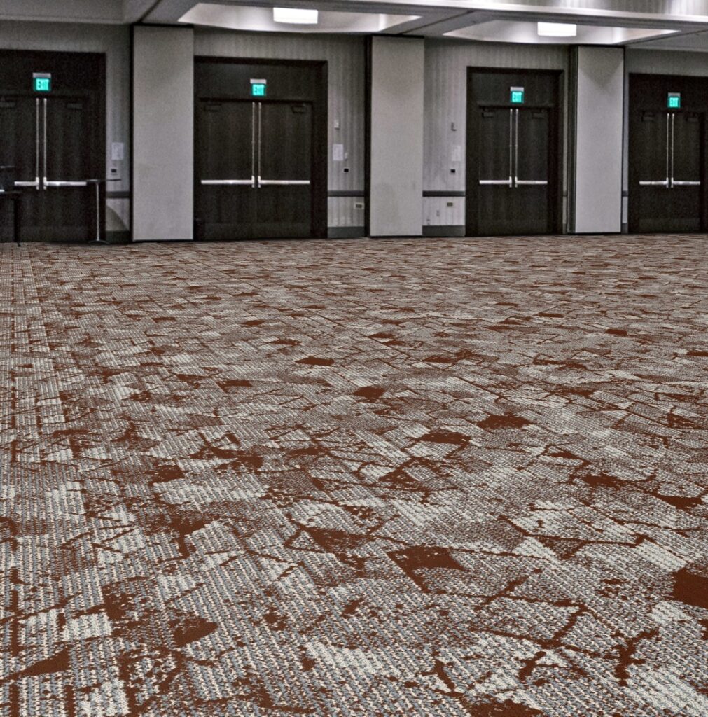 broadloom carpet near banks of doors