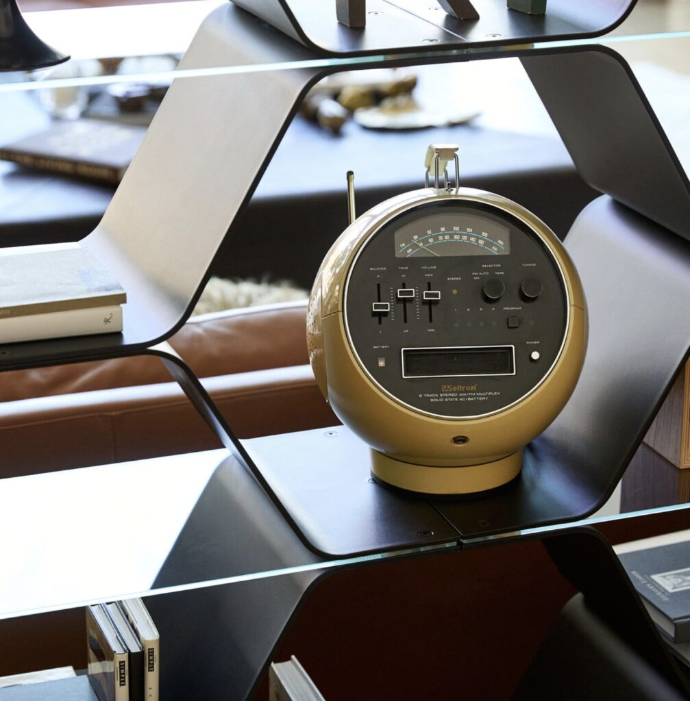 View of single cell with vintage radio