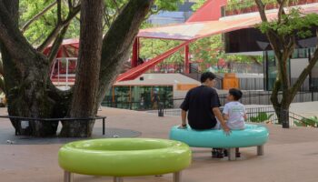 Colorful Conversations: The Hoop Bench