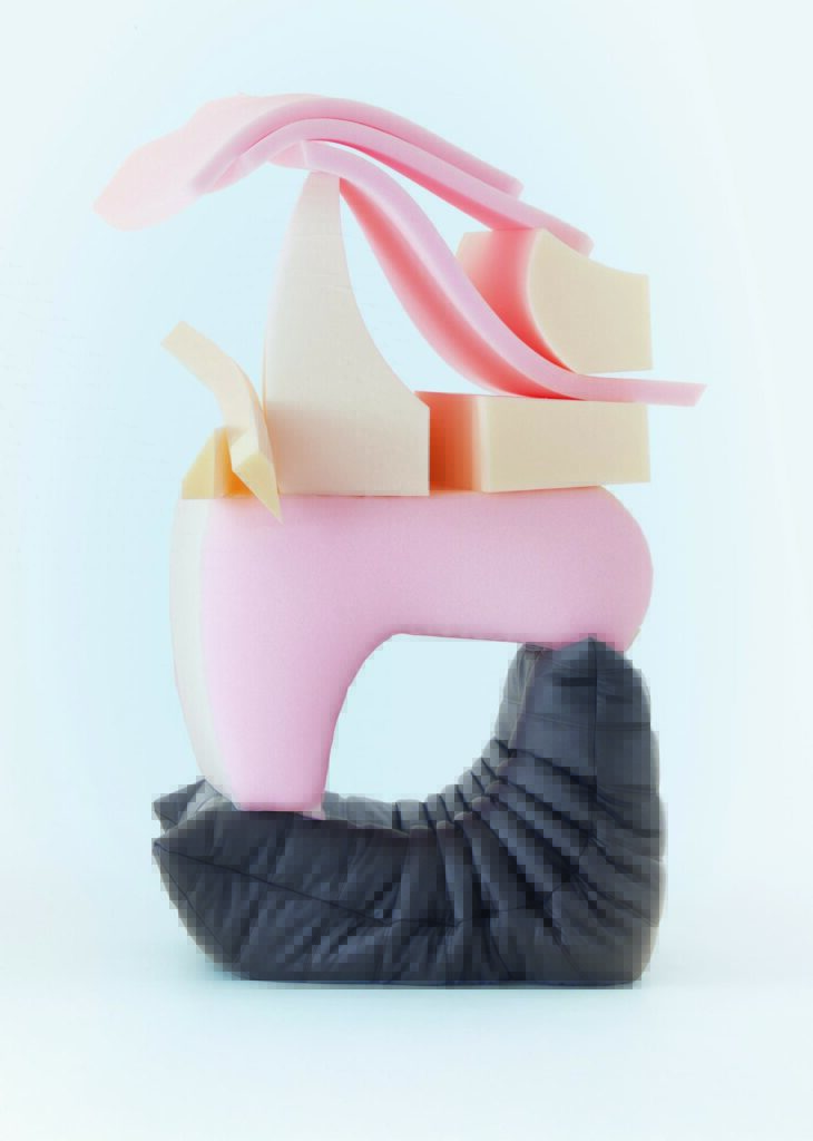 Cutaway view of Togo construction reveals layered foam components, highlighting the recycled material innovation behind sustainable lounge seating.